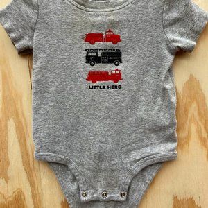 Carter's Short Sleeve Little Hero Oneside with firetrucks, 18M